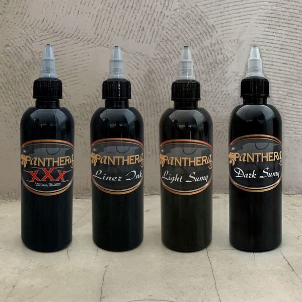 Набір чорнил для татуювання Panthera Ink Essential Black 4*150 мл  pantheras4 фото