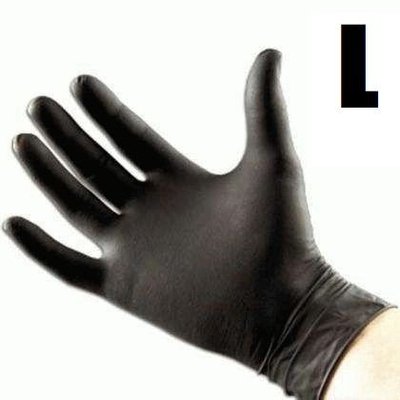 Рукавички нітрилові L (чорні) 100 шт glovesl100 фото
