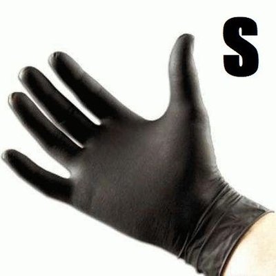 Рукавички нітрилові S (чорні)  100 шт  glovesS100 фото