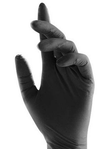 Перчатки нитриловые M (черные) 100 шт glovesm100 фото